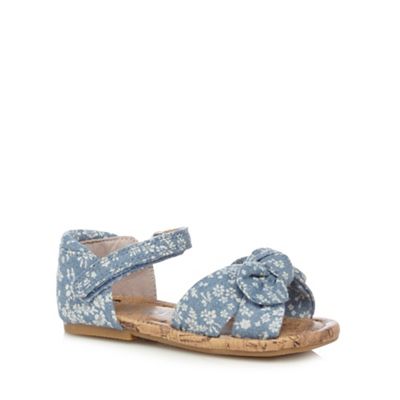 bluezoo Girls' blue chambray two part sandals